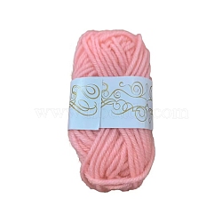 12 Skeins Polyester Knitting Yarn, Craft Yarn for Kids, Shawl Scarf Doll Crochet Supplies, Light Coral, 2mm, about 21.87 Yards(20m)/Skein(PW22070118331)