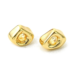 Brass Beads, Triangle, Real 18K Gold Plated, 4.5x6x4mm, Hole: 1.6mm(FIND-Z035-20G)