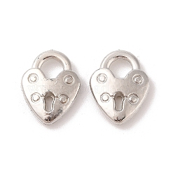 CCB Plastic Pendants, Heart Lock, Platinum, 20x15x4mm, Hole: 5x5mm(CCB-N006-01P)