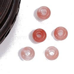 Cherry Quartz Glass European Beads, Large Hole Bead Beads, Rondelle, 14x7mm(PW-WG83913-02)