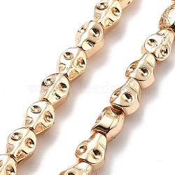 Synthetic Non-magnetic Hematite Beads Strands, Skull, Light Gold Plated, 7.5~8x6.5x5.5~6mm, Hole: 0.8mm, about 51pcs/strand, 16.14''(41cm)(G-M095-L01-01KCG)