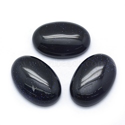 Synthetic Blue Goldstone Cabochons, Oval, 30x20x7~7.5mm(G-P393-H04)