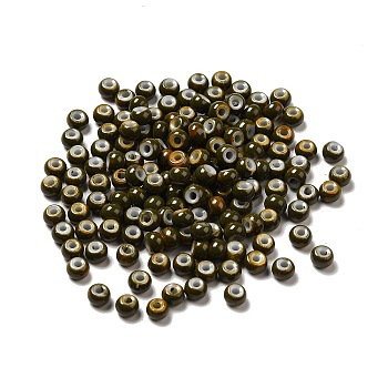 6/0 Opaque Glass Seed Beads, Round Hole, Rondelle, Coffee, 4~4.5x3~4mm, Hole: 0.8~1.5mm