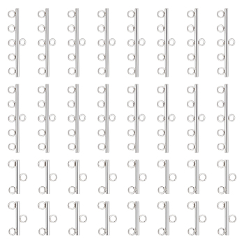 Unicraftale 40Pcs 2 Style 304 Stainless Steel Chandelier Component Links, 6 Loop Connector and 3 Loop Connector, Stainless Steel Color, 7~8.5x12~27x1.5mm, Hole: 2~2.5mm, 20pcs/style