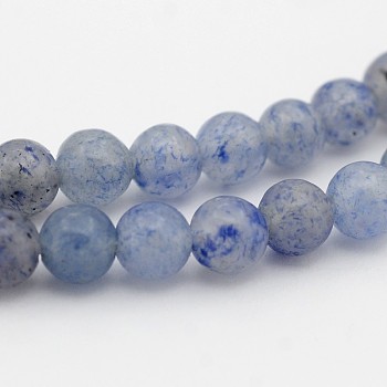 Dyed & Heated Natural Blue Aventurine Round Beads Strands, 4mm, Hole: 1mm, about 102pcs/strand, 15.7 inch