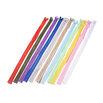 Garment Accessories, Nylon and Resin Closed-end Zipper, Zip-fastener Component, Mixed Color, 63x2.8x0.25cm