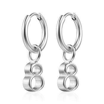 Stylish Stainless Steel Number 8 Pendant Earrings for Women's Daily Wear