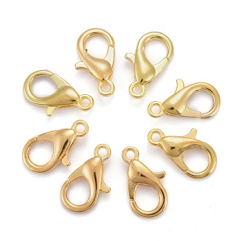 Zinc Alloy Lobster Claw Clasps, Parrot Trigger Clasps, Cadmium Free & Lead Free, Golden, 14x8mm, Hole: 1.8mm