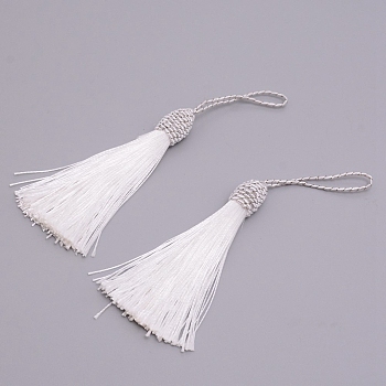 Polyester Tassel Big Pendant Decorations, White, 150~155mm