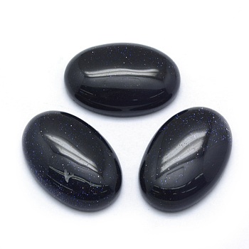 Synthetic Blue Goldstone Cabochons, Oval, 30x20x7~7.5mm