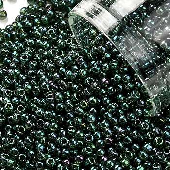 TOHO Round Seed Beads, Japanese Seed Beads, (322) Gold Luster Emerald, 11/0, 2.2mm, Hole: 0.8mm, about 1103pcs/10g
