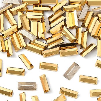 Preciosa&reg MAXIMA Crystal Fancy Stones, Czech Crystal, 435 26 212 Baguette, Dura Foiling, 00030 262 Aurum, 7x3mm