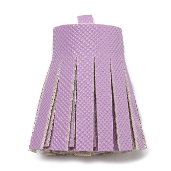 Imitation Leather Tassel Pendant Decorations, Lilac, 36x20~25mm, Hole: 6x5.4mm