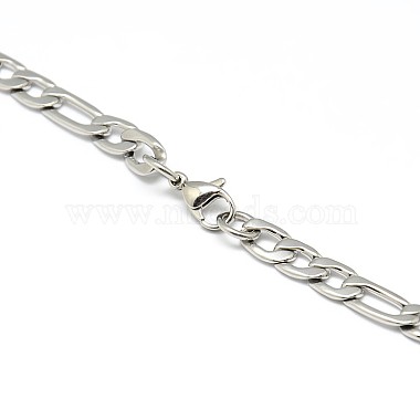 Fashionable 304 Stainless Steel Figaro Chain Necklaces for Men(X-STAS-A028-N017P)-3