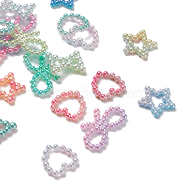 220Pcs 4 Styles Rainbow ABS Plastic Imitation Pearl Linking Rings(OACR-YW0001-18)-6