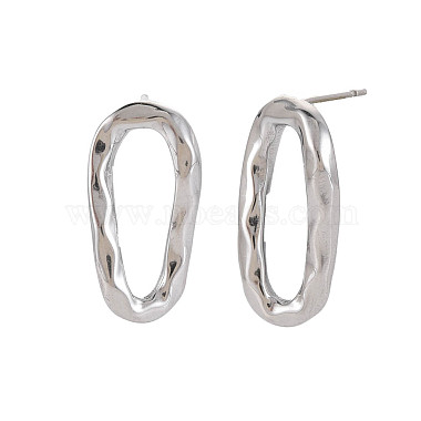 304 Stainless Steel Twist Oval Stud Earrings for Women(EJEW-N016-020P)-2