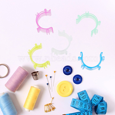 150Pcs 5 Colors Transparent Plastic Sewing Thread Bobbins Holders Clips(TOOL-HY0001-10)-6