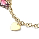 Enamel Butterfly & Alloy Heart Charm Bracelet with Ion Plating(IP) 304 Stainless Steel Chains(BJEW-JB09558)-2