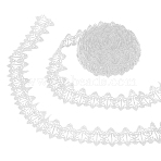7.5Yards Polyester Lace Ribbon, Flower Trimming for Wedding Dress Decoration, White, 1-5/8 inch(42mm)(OCOR-DR0001-33A)