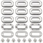 12Pcs Alloy Eyelet Grommets for Bag, Screw-in Style, Oval, Bag Loop Handle Connector Rings, Purse Accessories, Platinum, 1.55x2.9x0.5cm, Hole: 6x19mm(FIND-GF0004-58)