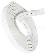 PU Leather Cord, Flat, White, 12x2.6mm, 3m/roll(DIY-WH0209-99B)