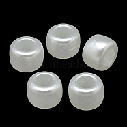 ABS Plastic Imitation Pearl European Beads, Large Hole Beads, Rondelle, Creamy White, 8x6mm, Hole: 4mm, about 1950pcs/500g(SACR-R902-14J)