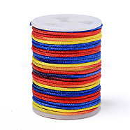 Segment Dyed Polyester Thread, Braided Cord, Colorful, 1.5mm, about 5.46 yards(5m)/roll(NWIR-I013-C-06)
