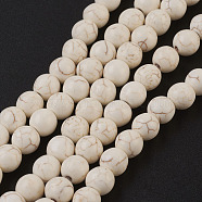 Synthetic Magnesite Beads Strands, Round, 8mm, Hole: 1mm, about 50pcs/strand(X-TURQ-S192-8mm-1)