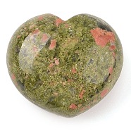 Natural Unakite Thumb Massage Stone, Heart Pocket Palm Stones, for Relaxing, Pain Relief, 40~41x45x24~26mm(G-I367-06L)