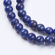 Natural Lapis Lazuli(Filled Color Glue) Beads Strands, Dyed, Grade AA, Round, 6mm, Hole: 0.5mm, about 66pcs/strand, 15.3 inch(G-K269-02-6mm)