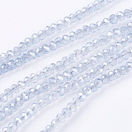 1 Strand Faceted Electroplate Glass Rondelle Beads Strands, Full Rainbow Plated, WhiteSmoke, 2.5x2mm, Hole: 1mm, about 160~165pcs/strand, 15.35 inch~15.75 inch(39~40cm)(X-EGLA-J025-F19)