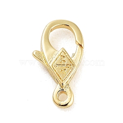 Zinc Alloy Lobster Claw Clasps, Real 14K Gold Plated, 11x6x2.5mm, Hole: 1mm(PALLOY-O003-03B)