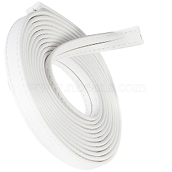 PU Leather Cord, Flat, White, 12x2.6mm, 3m/roll(DIY-WH0209-99B)