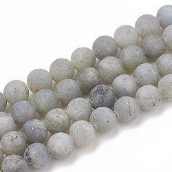 Natural Labradorite Beads Strands, Frosted, Round, 8mm, Hole: 1mm, about 47pcs/strand, 15.5 inch(G-T106-227)