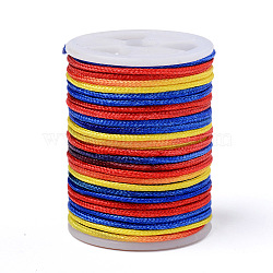 Segment Dyed Polyester Thread, Braided Cord, Colorful, 1.5mm, about 5.46 yards(5m)/roll(NWIR-I013-C-06)