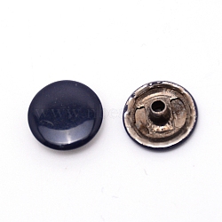 Iron Snap Buttons, for Costume Jacket Coat Accessories, Midnight Blue, 1.25x0.45cm, Hole: 2mm(FIND-WH0062-89I)