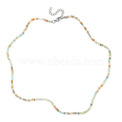 Glass Beaded Necklace with 304 Stainless Steel Clasps, Red, 18.31 inch(46.5cm)(NJEW-JN04363-02)