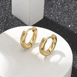 Frosted 304 Stainless Steel Huggie Hoop Earrings for Women, with 316 Stainless Steel Pins, Ion Plating(IP), Ring, Golden, 14x3mm(EJEW-C096-32E-G)