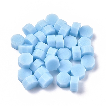 Sealing Wax Particles, for Retro Seal Stamp, Octagon, Light Blue, 9mm, about 1500pcs/500g