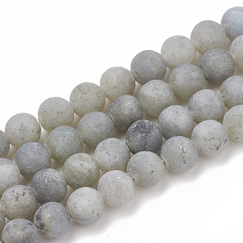 Natural Labradorite Beads Strands, Frosted, Round, 8mm, Hole: 1mm, about 47pcs/strand, 15.5 inch