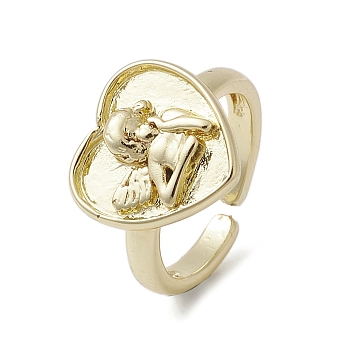 Brass Adjustable Open Rings, Angel & Fairy, Inner Diameter: 16.2mm