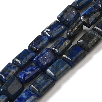 Natural Lapis Lazuli Beads Strands, Rectangle, 8~9x6.5~7x4mm, Hole: 0.8mm, about 45pcs/strand, 15.16 inch(38.5cm)