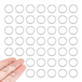 60Pcs 304 Stainless Steel Open Jump Rings, Twist Ring, Stainless Steel Color, 15 Gauge, 11.5x1.5mm, Inner Diameter: 8mm