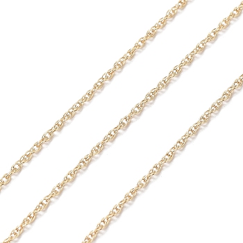 Brass Rope Chains, Soldered, Real 14K Gold Filled, 1mm