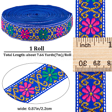 7M Flat Ethnic Style Polyester Ribbon(OCOR-WH0046-74A)-2