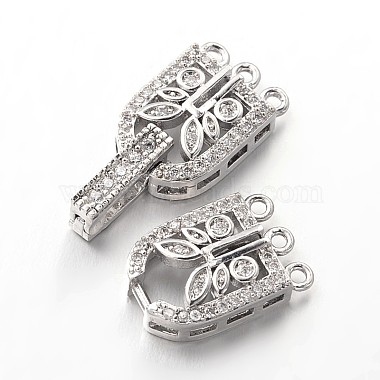 Brass Micro Pave Cubic Zirconia Fold Over Clasps(ZIRC-I014-68-FF)-4