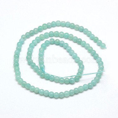 Natural Amazonite Round Bead Strands(G-N0081-4mm-17)-2