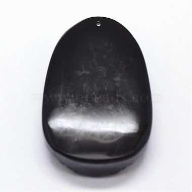 Natürliche Obsidian Carven Anhänger(G-A169-026G)-2