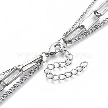 Zinc Alloy 3 Layered Necklaces(NJEW-N047-004-RS)-4