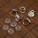 18mm Clear Domed Glass Cabochon Cover and Brass Pad Ring Bases for DIY Portrait Ring Making(DIY-X0130-S)-1